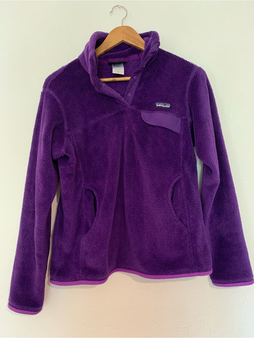 Patagonia Purple Fleece Snap Pullover | M
